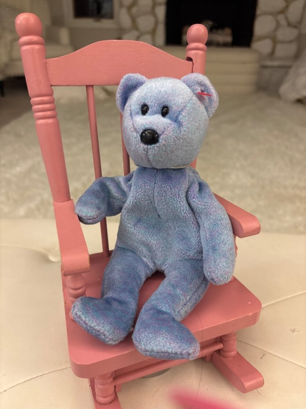 Vintage Bumpkins Fabrizio George Good Pink Wood Rocking Chair Wind Up Music Box - Picture 10 of 16